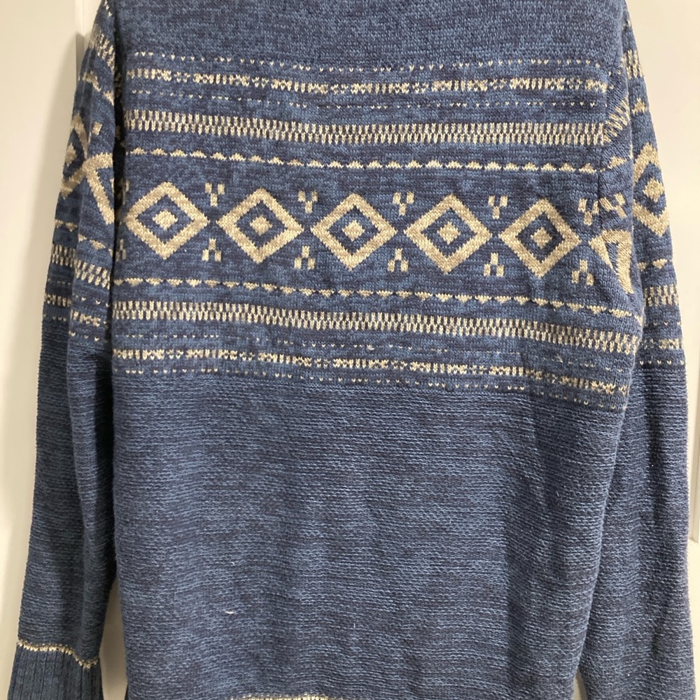 Men's Blue Patterned Sweater - Picture 4 of 5